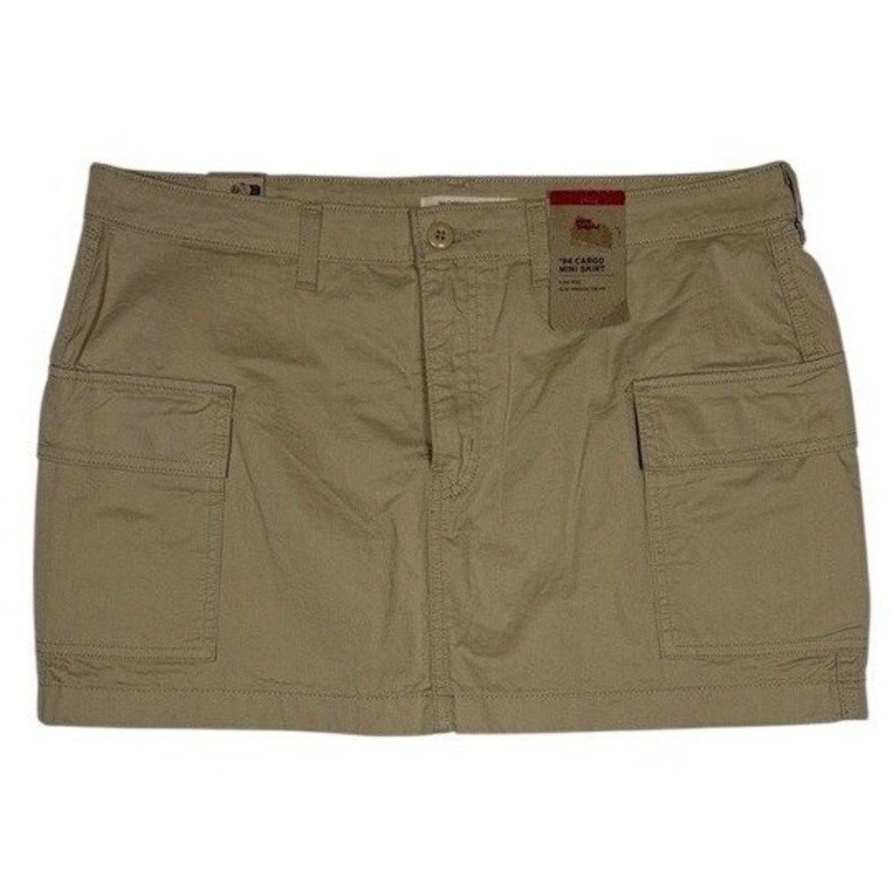 Levi's Mini Skirt Womens 32 '94 Cargo Tan Mid Rise Slim Through Hip NEW